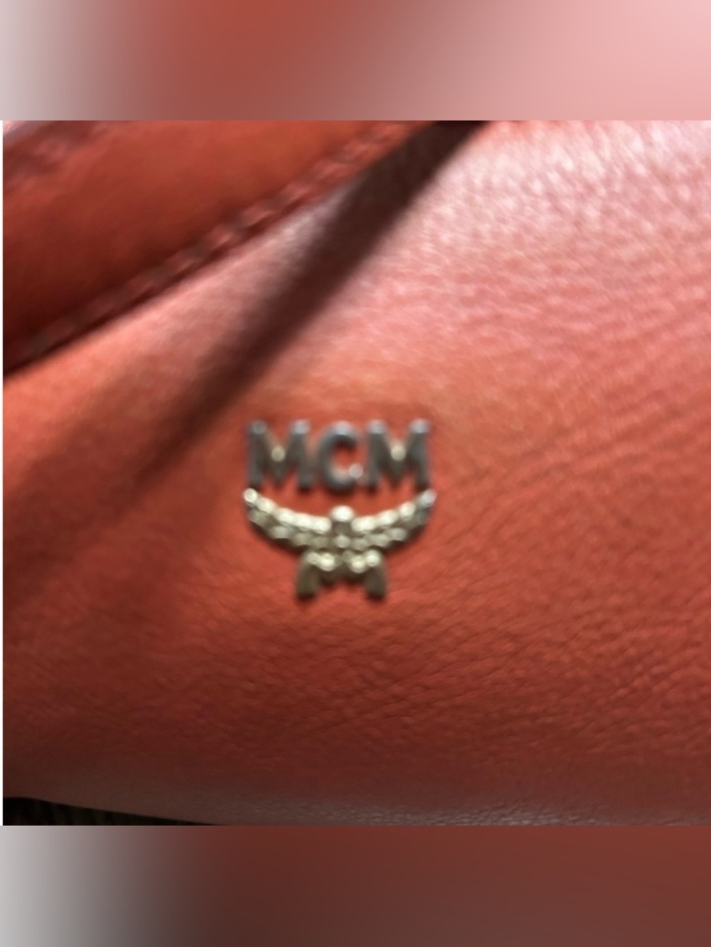 MCM Logo-Lined Zip Top Shoulder Bag EUC!!! - Picture 7 of 13